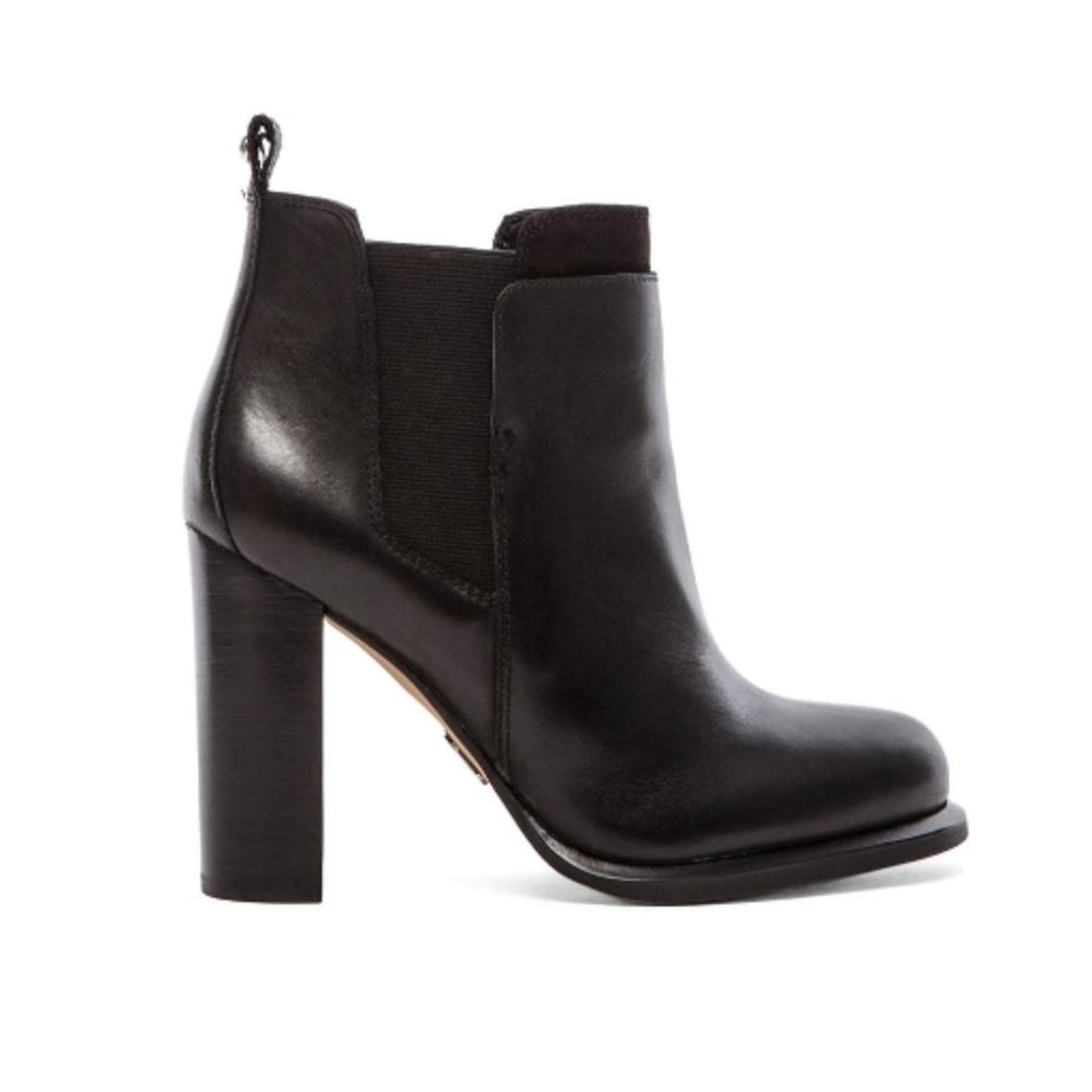 SAM EDELMAN Kenner Black Platform Booties, Size 6